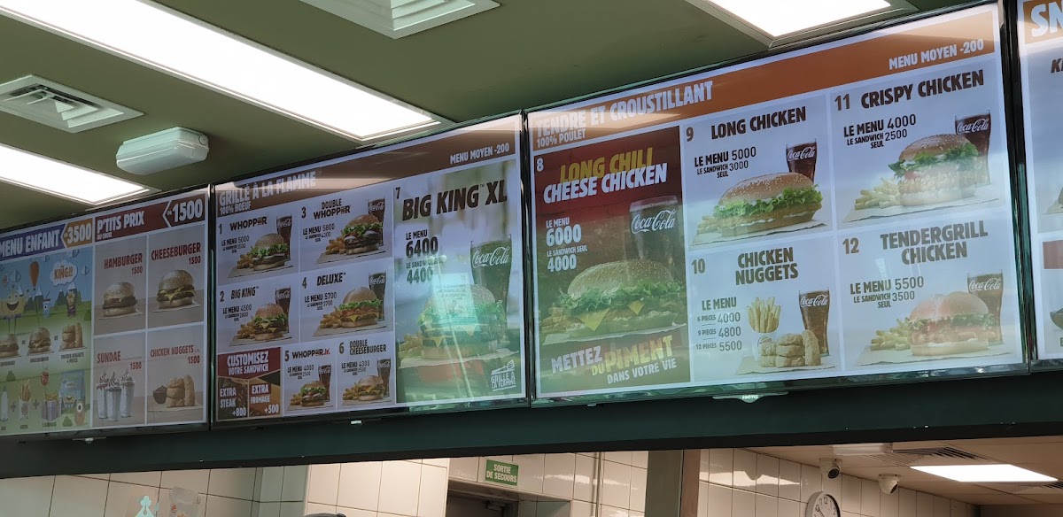 Menu Burger King Cocody Abidjan-5