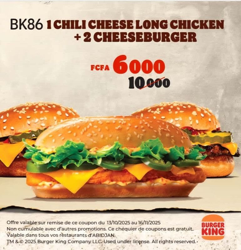 Menu Burger King Cocody Abidjan-8